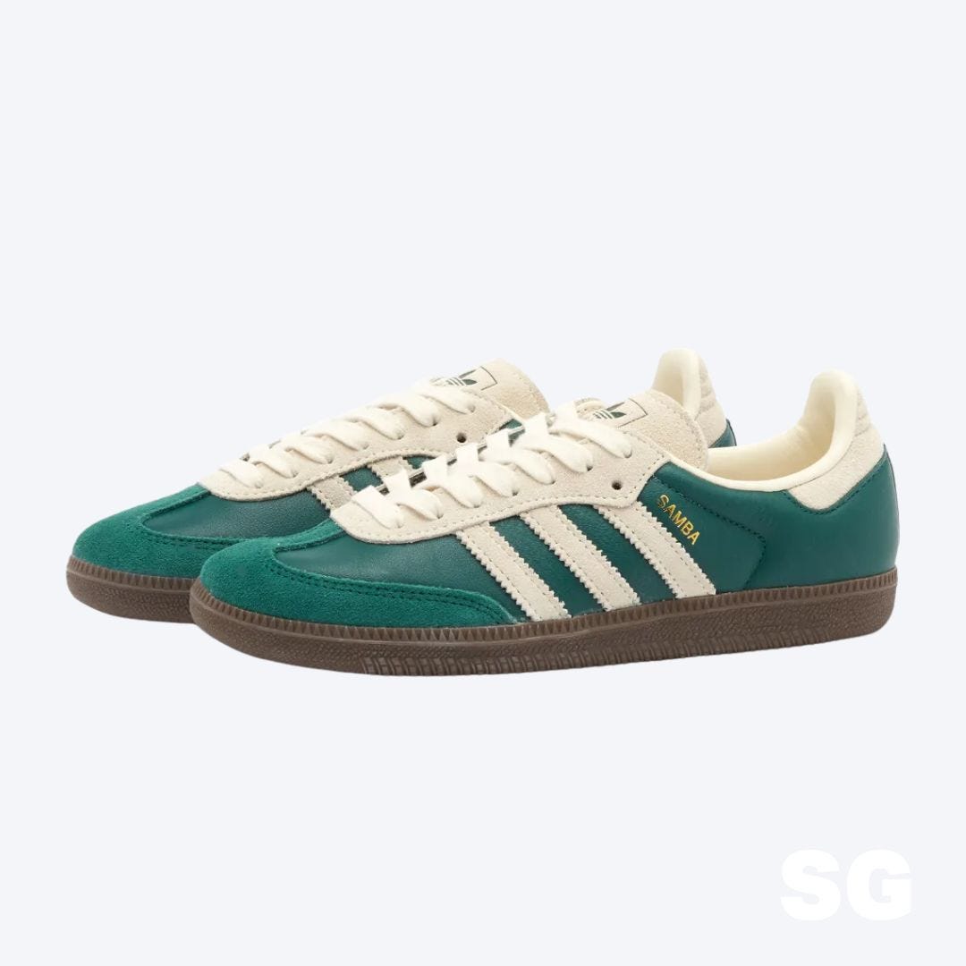 green adidas samba sneakers