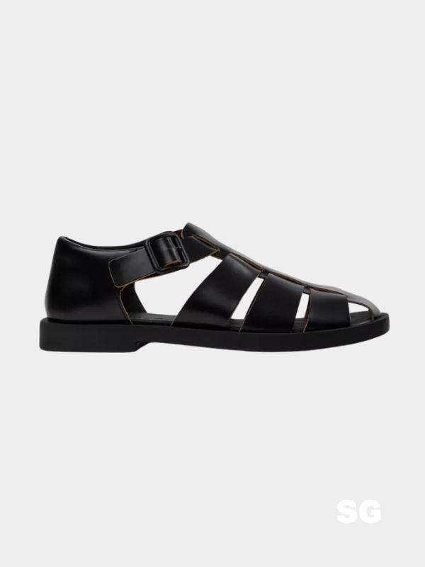 camper black fisherman sandal for men