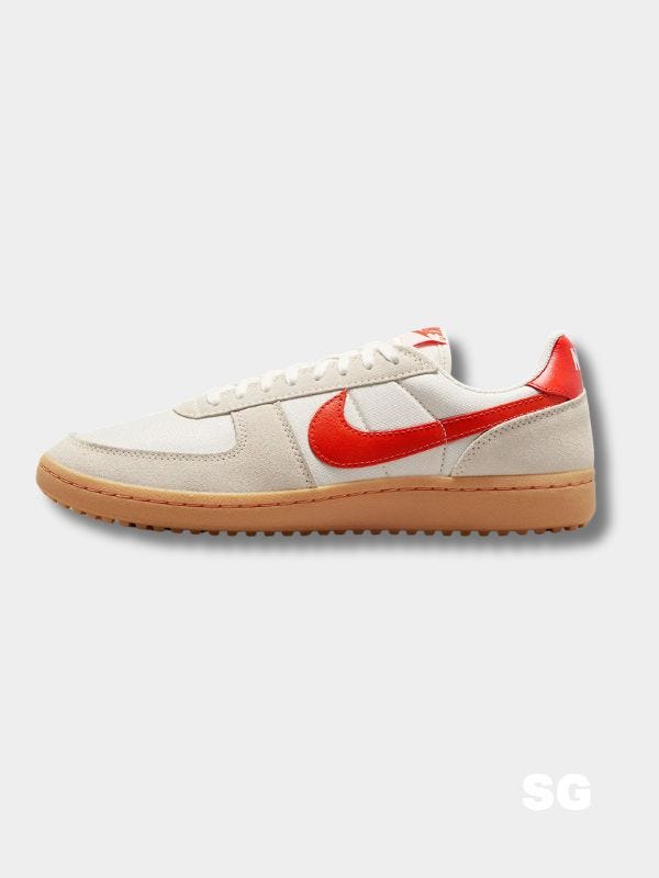 nike field general sneaker in white and red