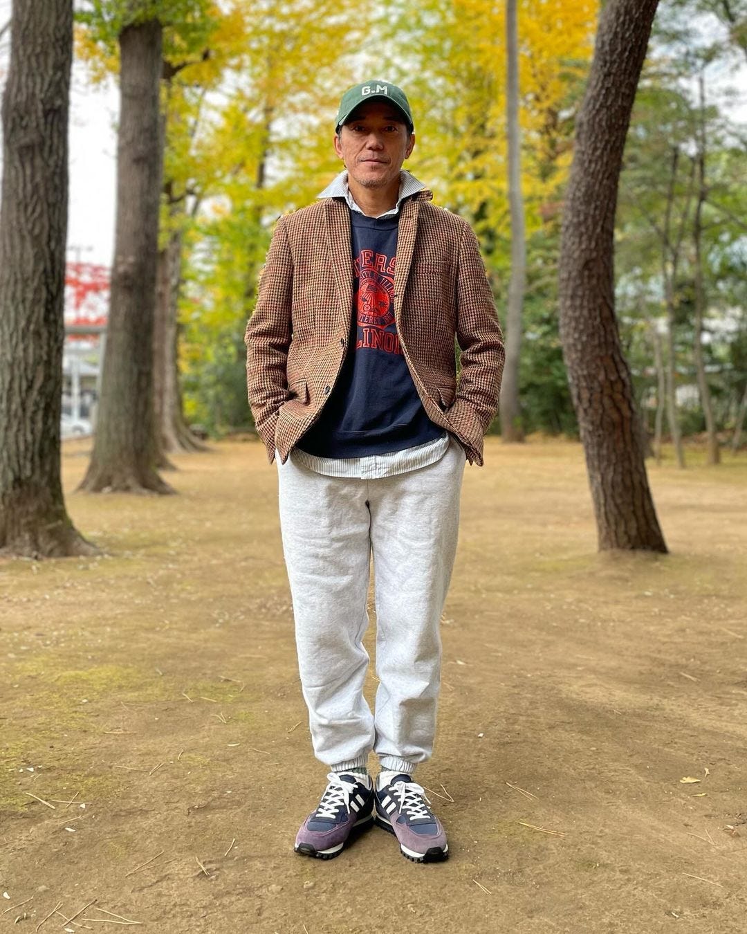 grey sweatpants outfit for men